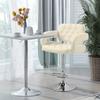 Sgabello da Bar Girevole in Metallo con Schienale in PU Braccioli Base Cromata Sgabello da Pub Sgabello da Cucina Regolabile in Altezza con Sollevamento a Gas Stile Moderno (beige)