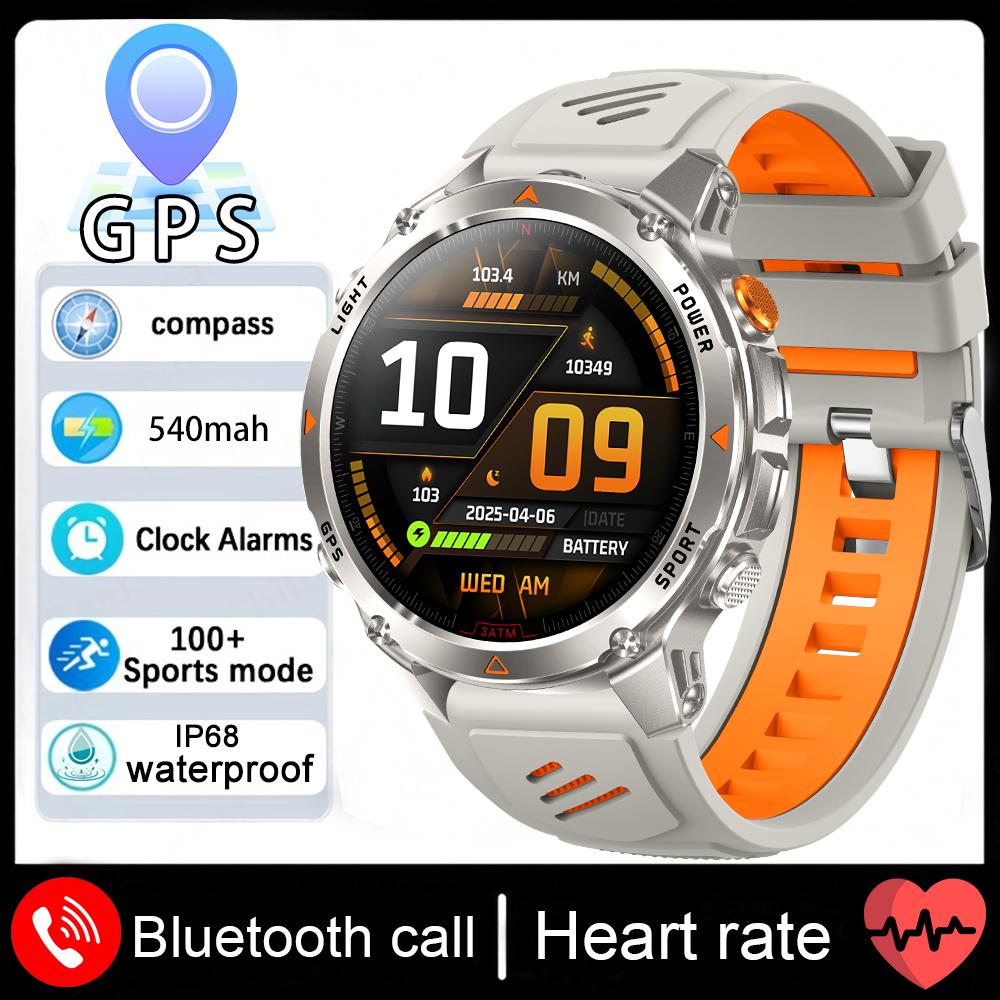 New Military Bluetooth Talk Smartwatch Men 2.01"  Screen 5ATM Waterproof Dual Frequency GPS Outdoor Sports Smartwatch