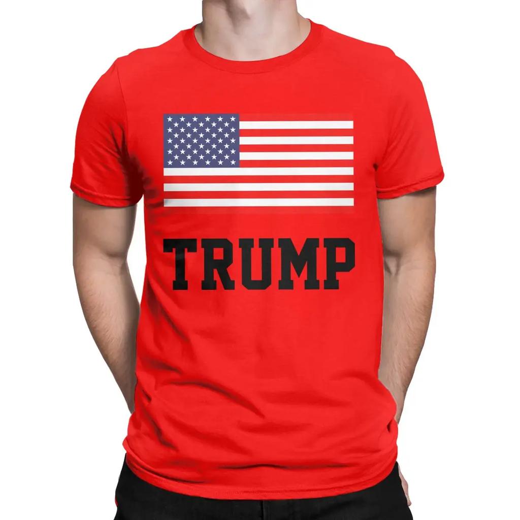 T-shirt da uomo Donald Trump Bandiera Americana Presidente Pazzo Puro Cotone Maglietta Manica Corta T-shirt Girocollo Abbigliamento Nuovo