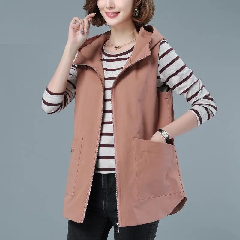 Women's Plus Size Sleeveless Loose Vest Simple Slimming Jacket