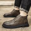 Fashion Walking High Quality Men's Outdoor Boots Designer Boots Men on-slip Lightweight Flats New High-top Casual Working Men's Shoes