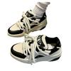 Autumn Platform White Shoes Black and White Panda Skateboard Couple Country Bread Shoes Casual Sports Shoes