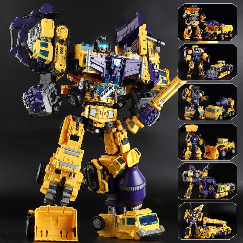 NBK 6 In 1 New Transformation Toys Movie Anime Devastator Action Figure KO G1 Robot Car Engineering Vehicle Model Boy Kids Gift