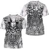 Vintage Cross Skull 3D Harajuku Print Ghost Men's Round Neck Short Sleeve Cool Fashion Casual Oversized Top Hip Hop New