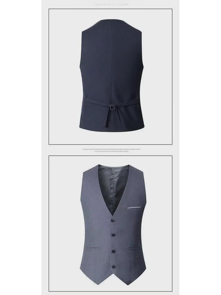Men's Large Korean Style Slim Fit Iron-Free Suit Vest