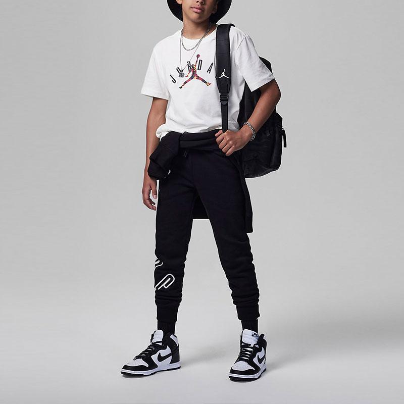 Jordan T-shirt à Manches Courtes Tricot Col Ras du Cou Imprimé Logo Lettre MVP Vol Enfants Hauts Voile FV2825-133