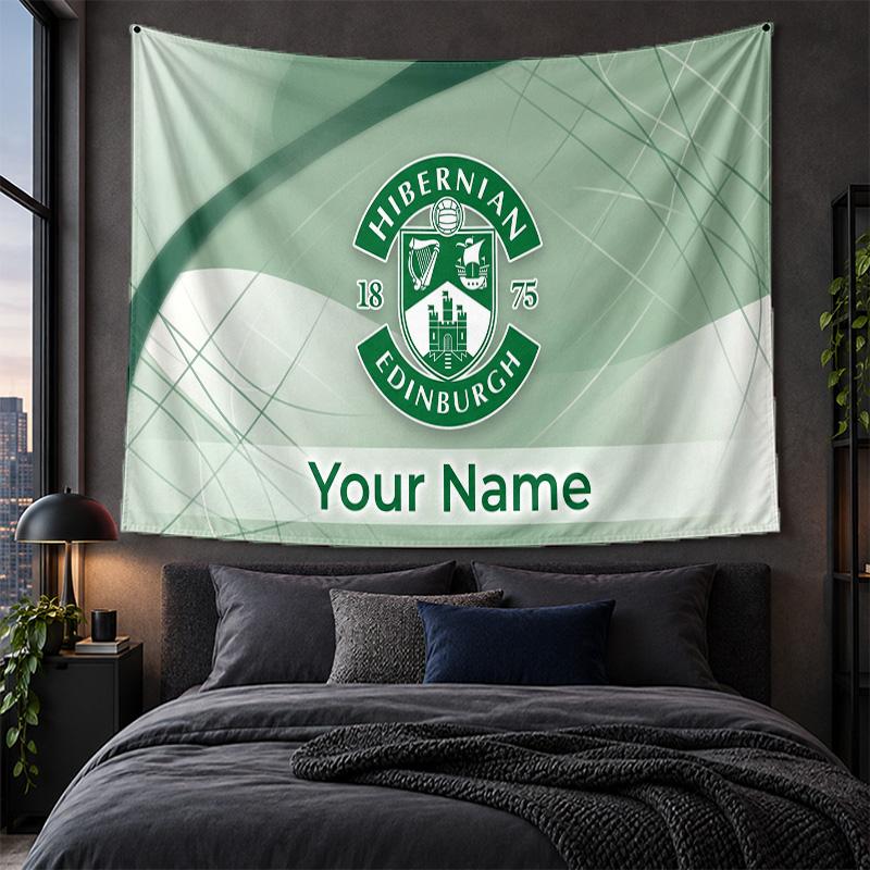 Personalized Tapestry Wall Hanging Hibernian FC Pattern Art Background Cloth