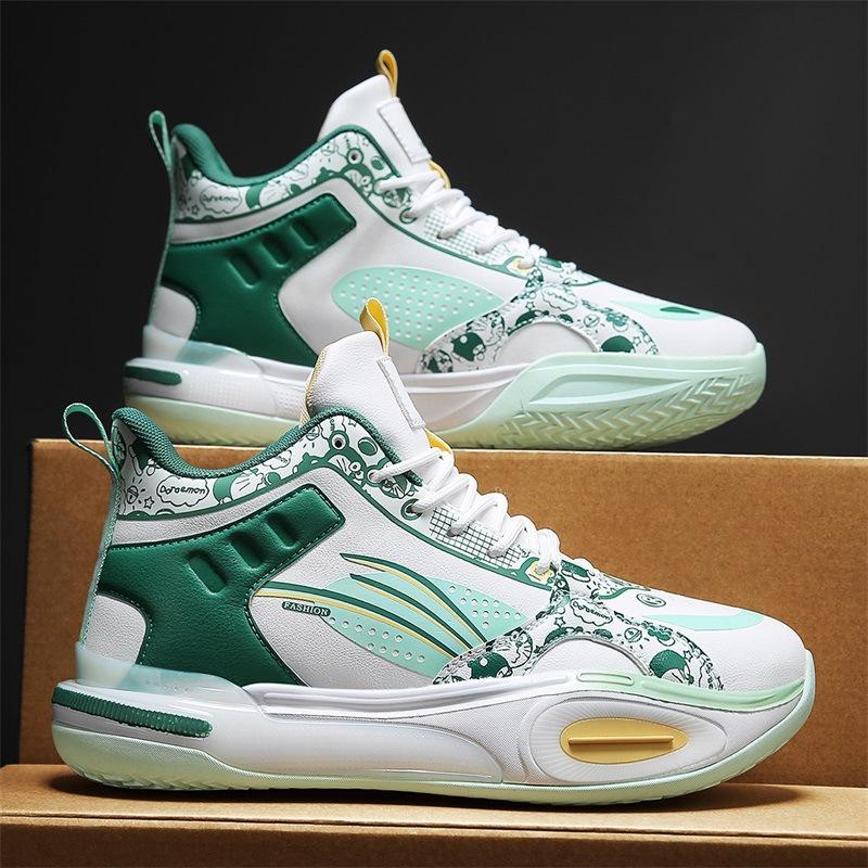 Chunzi 22 New Sports Basketball Shoes Teen Middle School Students Running Shoes Leather Surface Waterproof Casual Shoes 36