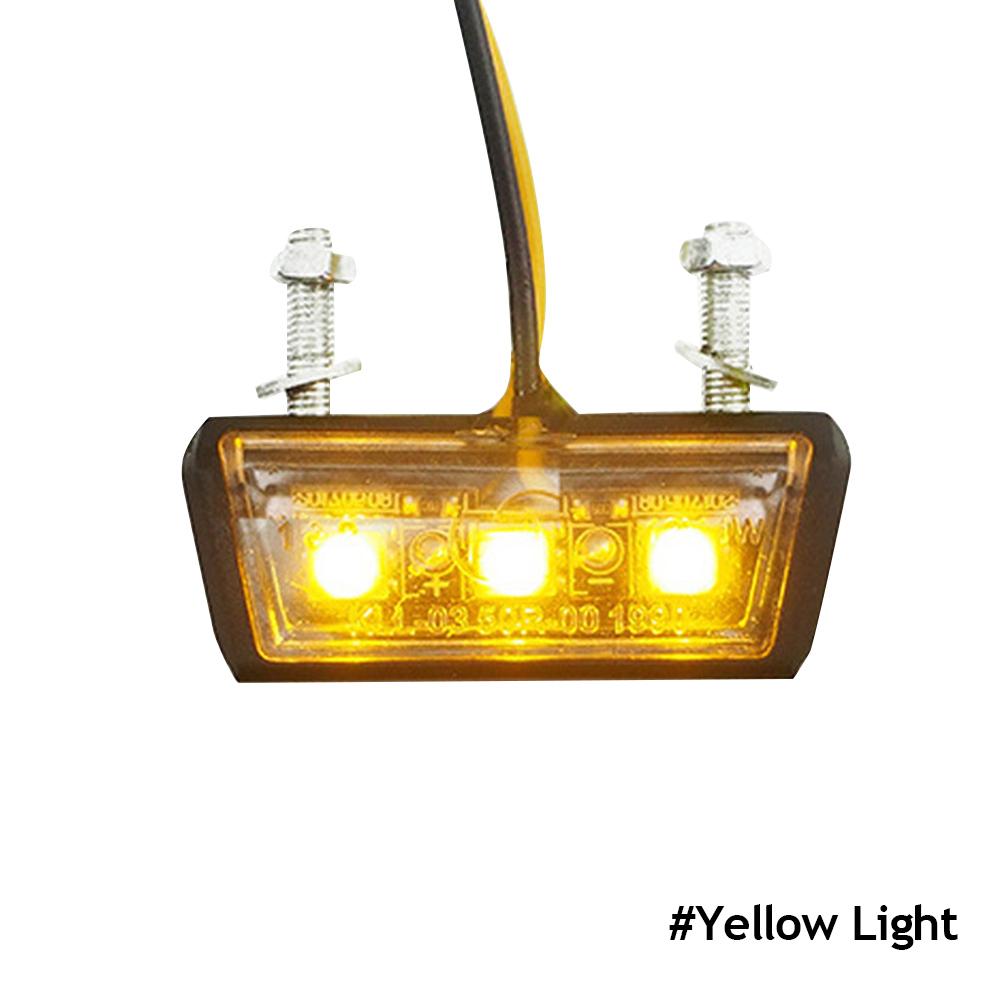 Universal 12V Motorcycle License Plate LED light Waterproof Motorcycle License Light Rear Tail Lamp Indicators Motorbike Parts жёлтый