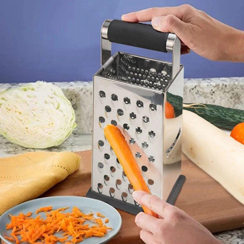 Mit Griff Manuelle Käsereibe 4-seitige Klingen Küchenzerkleinerer Lebensmittel-Raspel Lebensmittelzubereitung