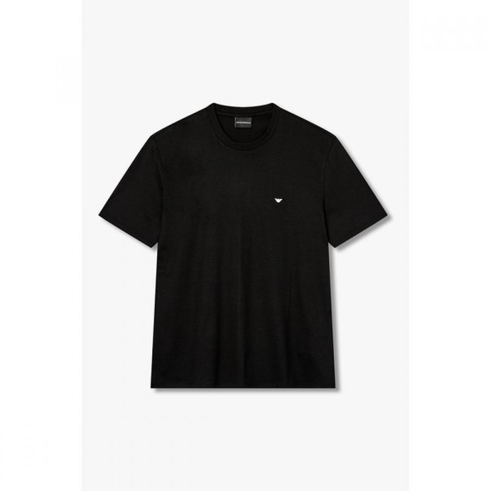 Emporio Armani 26 S S Men Eagle Embroidered Lyocell T ShirT A516126027 S