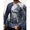 Top Nou de Vară pentru Bărbați Imprimat 3D cu Model Animal Manecă Lungă Casual Confortabil Trendy Mărimi Mari Gât Rotund