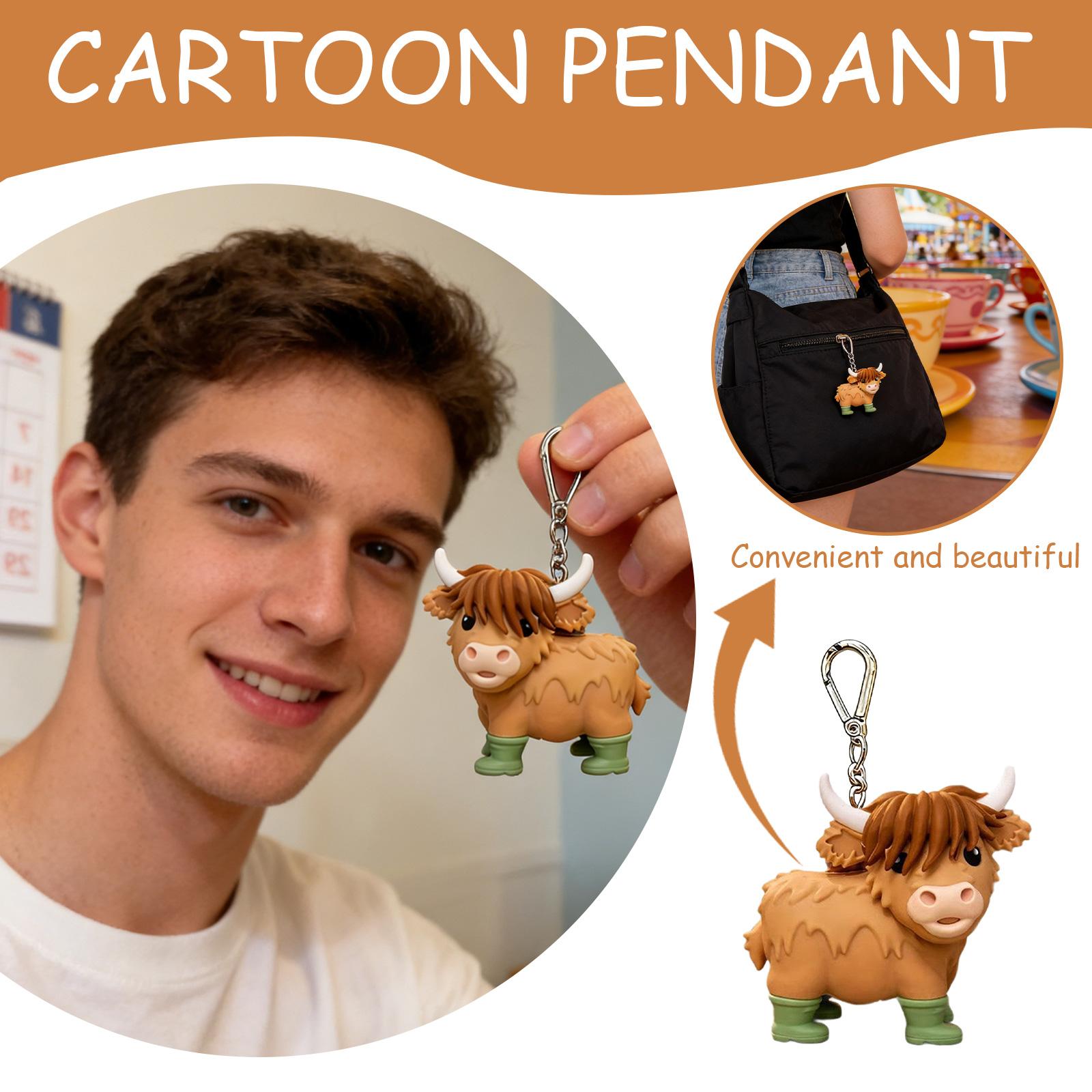 3D-Printed Cute Calf Keychain One Size