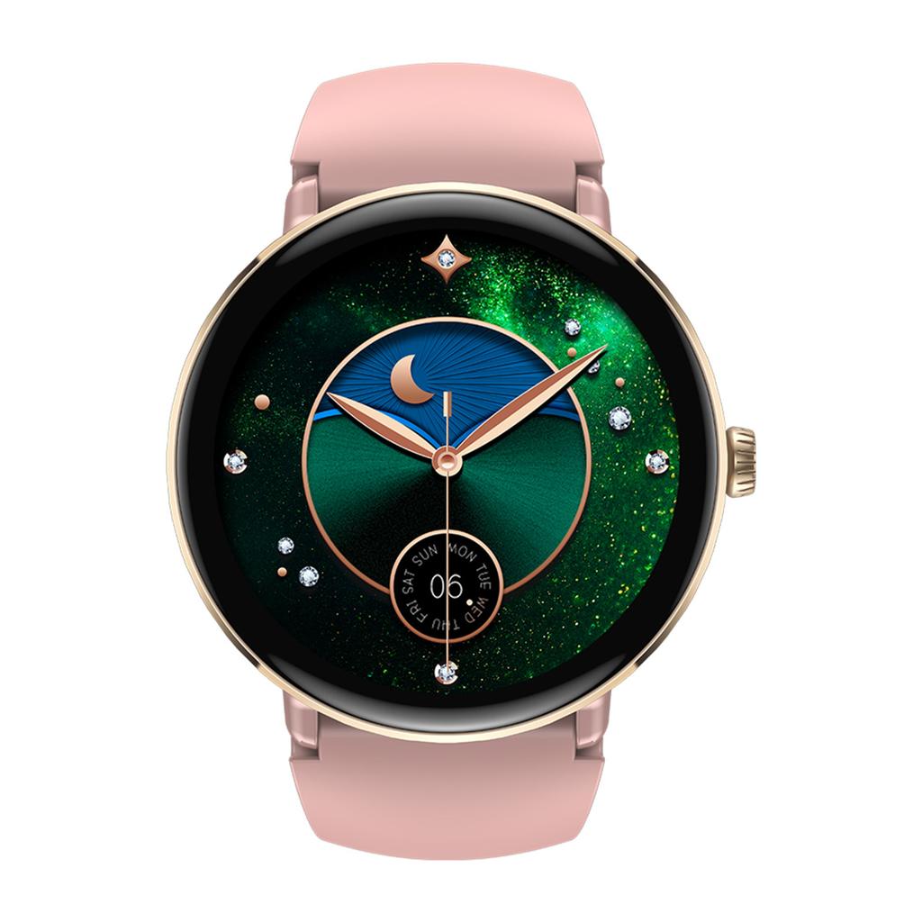 Wireless Calling Women Smartwatch 1.2 Inch AMOLED Screen Double Straps Health Monitoring Smart Watch