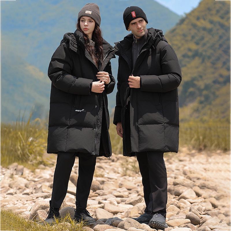 Stylish Mid-length Winter Down Jacket: Warm, Slimming Coat for Couples