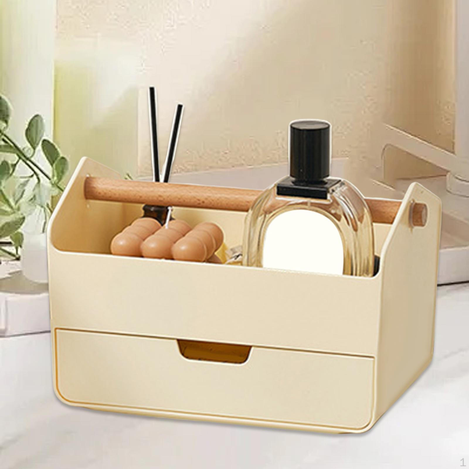 

Коробка для хранения рукоделия с выдвижным ящиком, функциональный держатель для макияжа и офисных принадлежностей светло-желтого