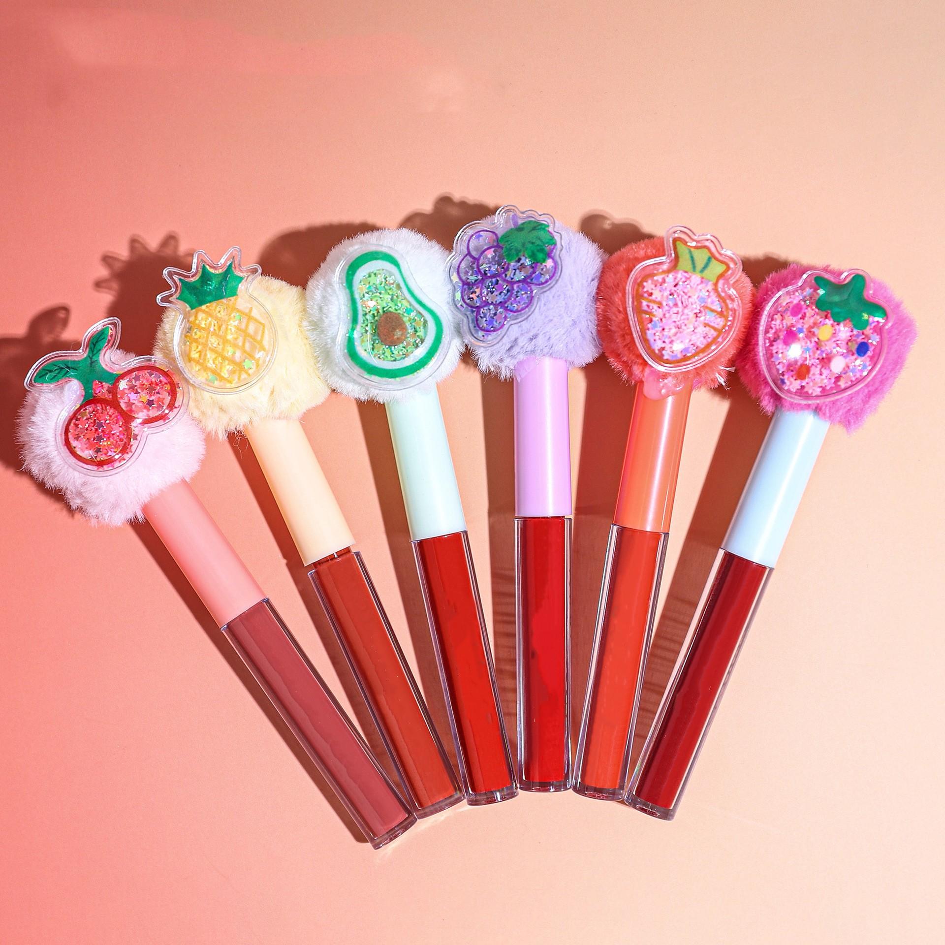 

Водонепроницаемый телесный блеск для губ, бархатный туман, матовая стойкая помада, фруктовая плюшевая головка, антипригарная чашка, глазурь для губ, косметика для макияжа губ