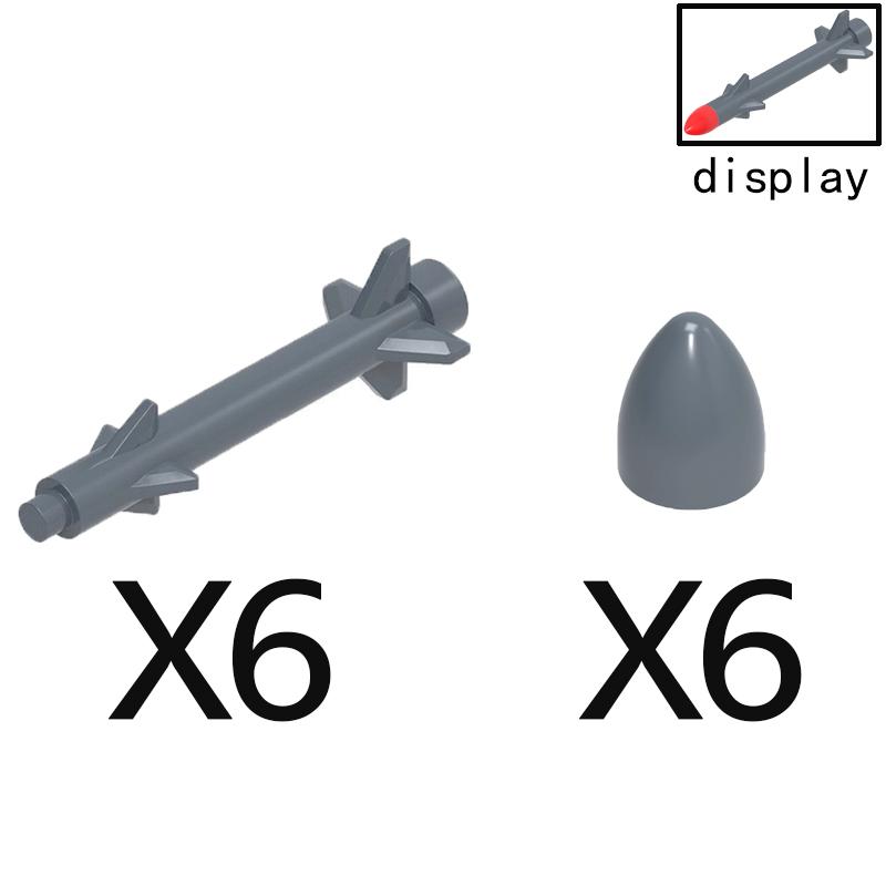 MOC Compatible Military Character Building Blocks Accessories Missile Models Fighter Jet Assembly Children's Toy Mini Brick Gift