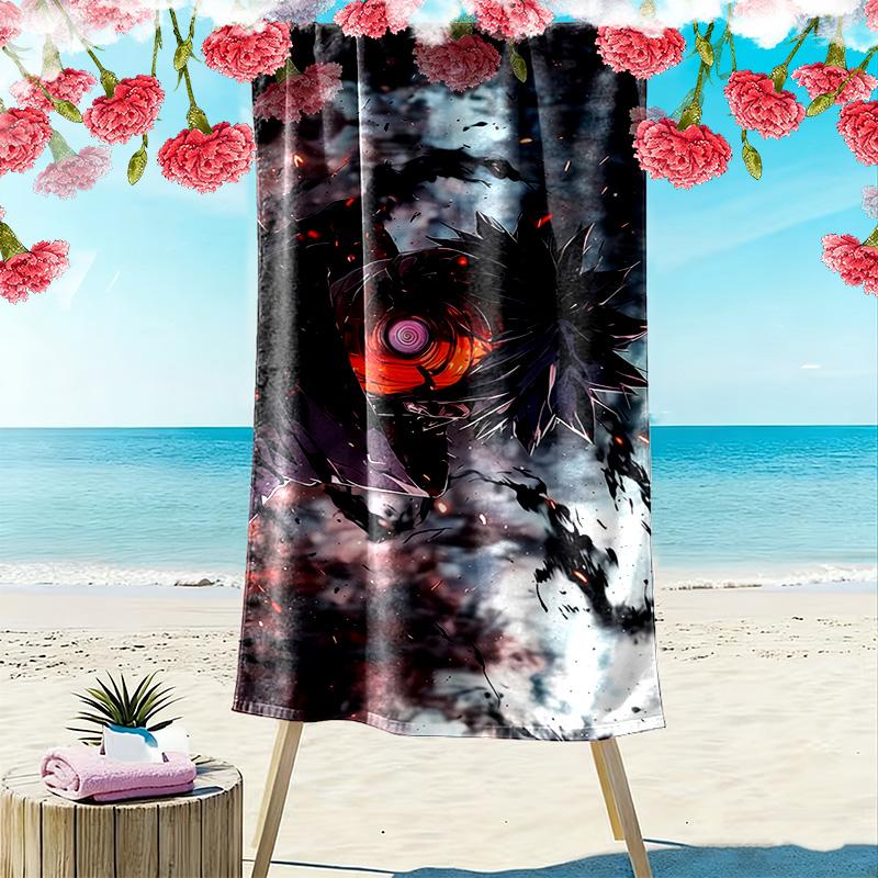 Obito Uchiha Masked Print Beach Towel, Large Soft Quick Dry Towel for Beach Camping Swimming