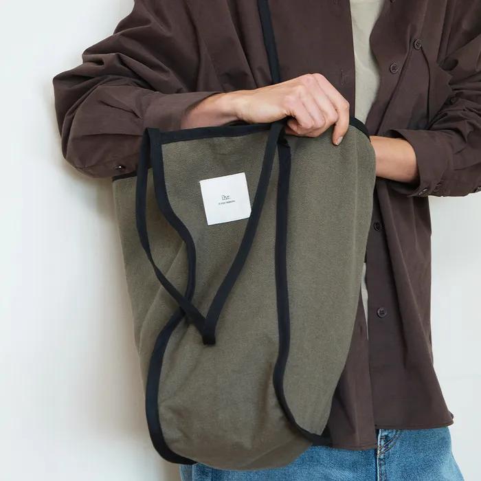 CONTRAST STRAP ECO BAG / KHAKI
