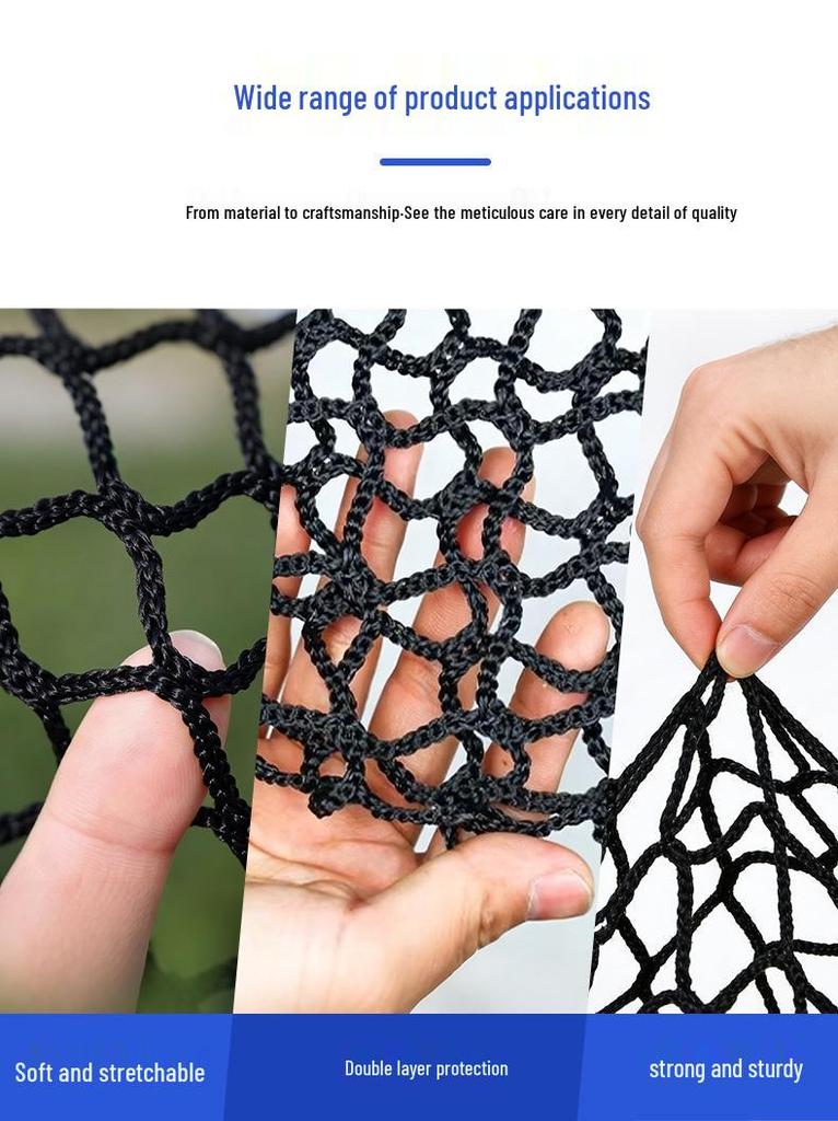 Double-Layer Knotless Safety Net for Children's Climbing and Site Enclosure