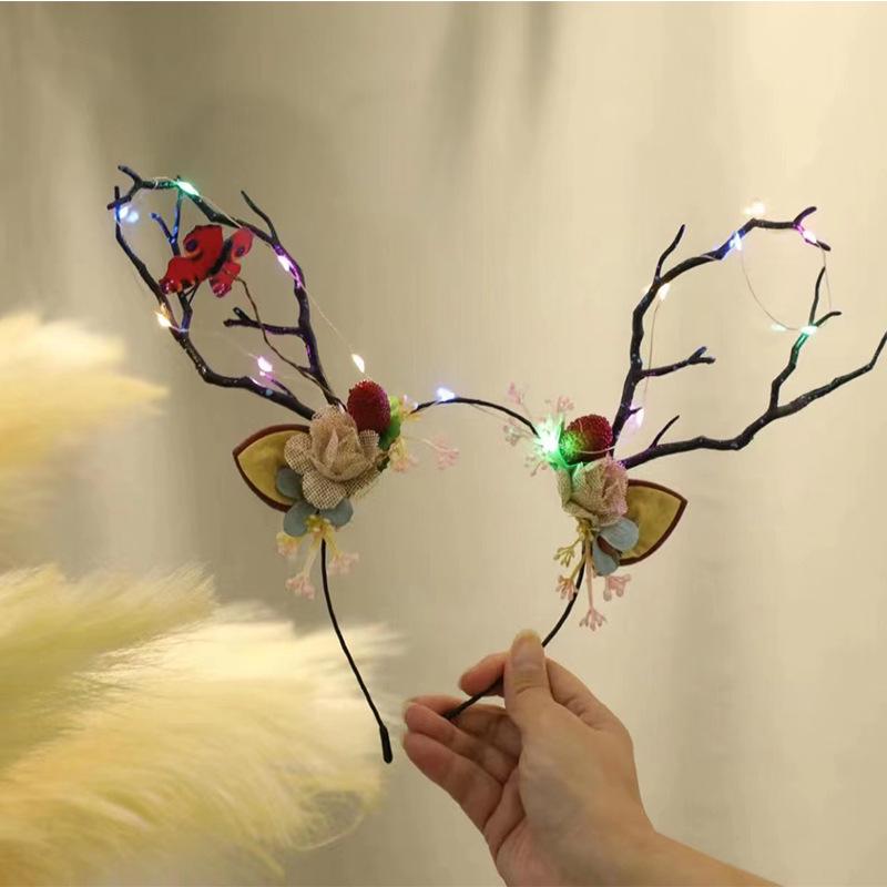 Fairy Mori Style Antler Reindeer Headband – Christmas Hair Accessories & Clips