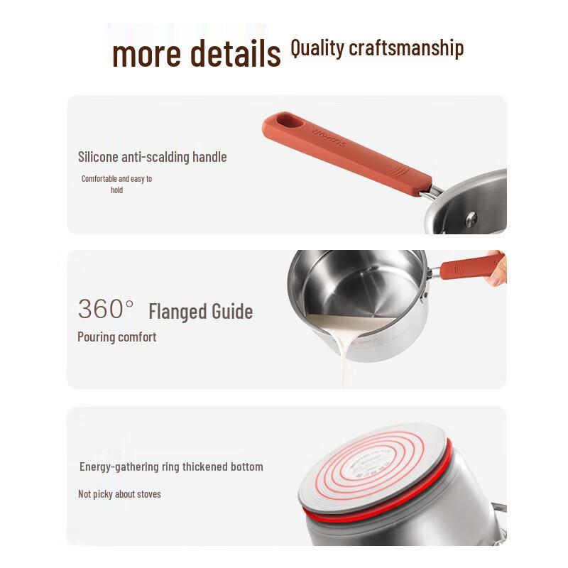 SUPOR 18cm 304 Stainless Steel Milk Pot