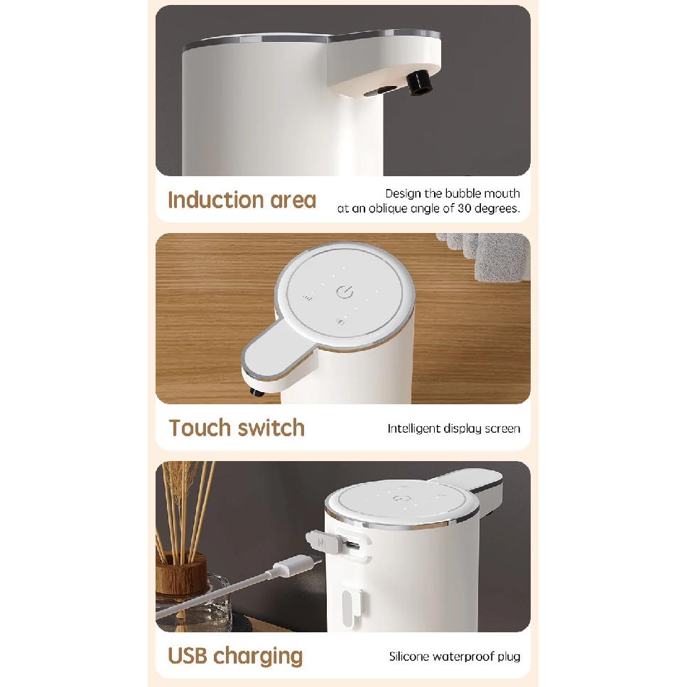 360ML Wall-Mounted Automatic Induction Smart Sense Soap Dispenser IPX5 Waterproof Touchless Hand Sanitizer Pump Washing Machine