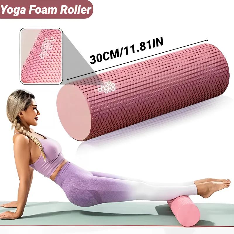 Rullo in Schiuma EVA Solido per Principianti Colonna Yoga Rilassante Muscolare Rullo Massaggiante per Pilates Sollievo Lombare Attrezzatura Fitness