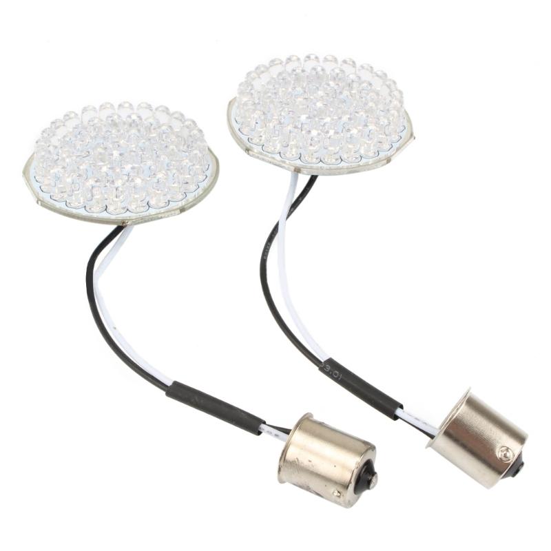 1 Pair 2'' Front LED Turn Signal Light Running Light Kit for Motorbike Alloy