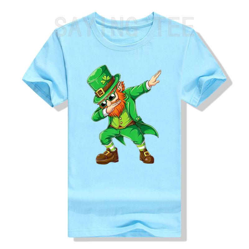 Dabbing Leprechaun Funny Gifts Men Kids Boys St Patricks Day T-Shirt Fashion Dab Dance Graphic Tee Tops Family Matching Clothes