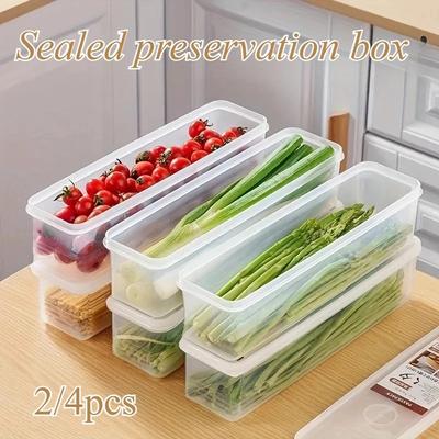 1/2/4PCS Storage Box Fresh-keeping Food Storage Container Cold Refrigerator Sealed Kitchen Fresh Fruit Storage Box with Lid Jars