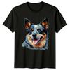 Blue Heeler Dog Breed Portrait Graphic Design TShirt