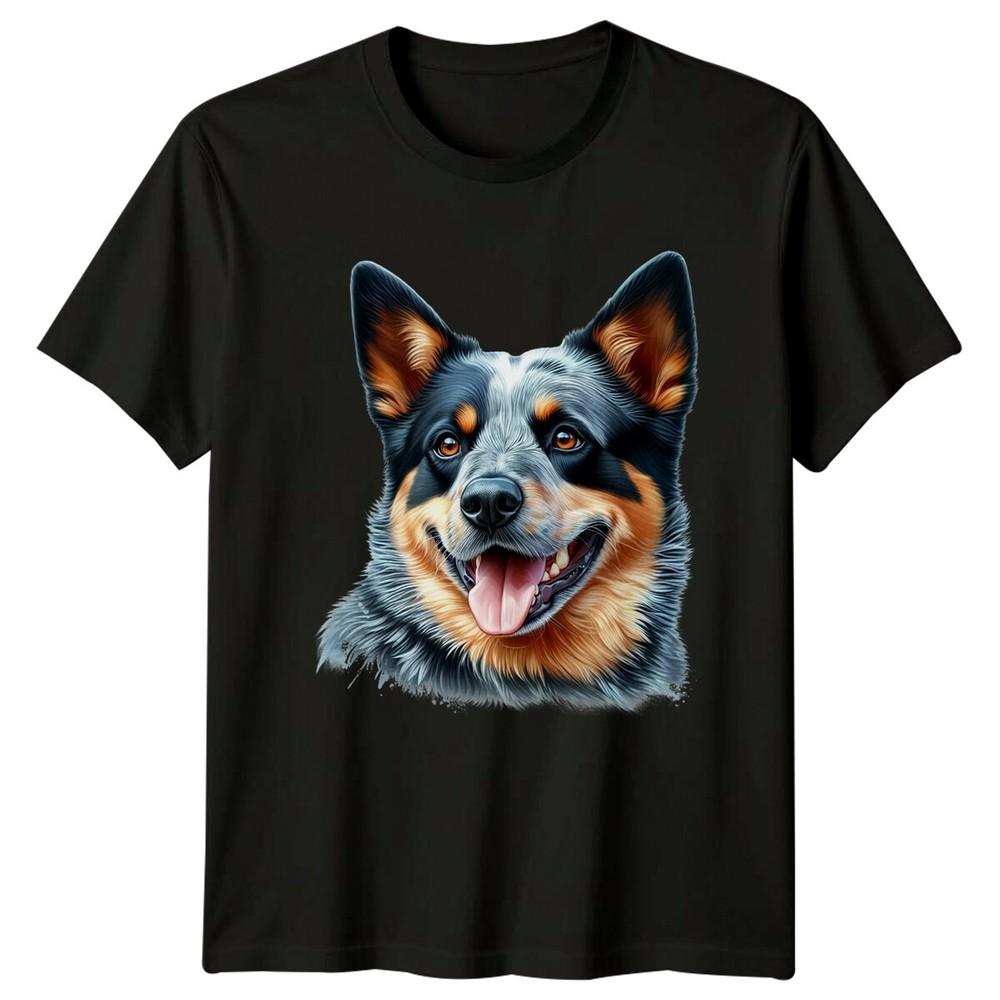 Blue Heeler Dog Breed Portrait Graphic Design TShirt