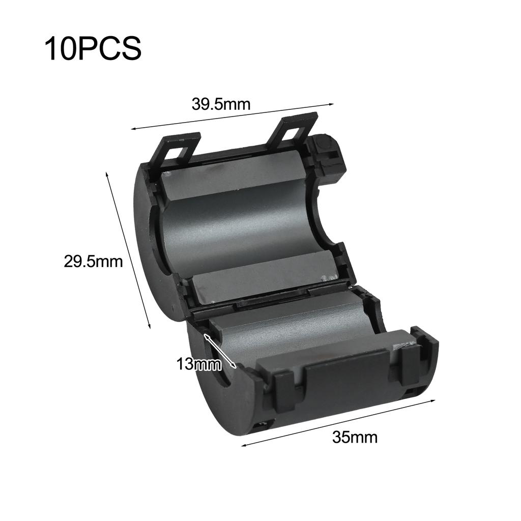 10PCS Ferrite Ring Black Clip-On Ferrite Ring Noise Suppressor Cable Clamp 13mm Ferrite Core Cord Ring Noise Filter Wire Cables