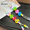 Bubble Number Beads 5Pcs DIY Acrylic Beads, 0-9 Large Chunky Crafts Making Supplies Colorful Spacer for Crafting Projects Hole