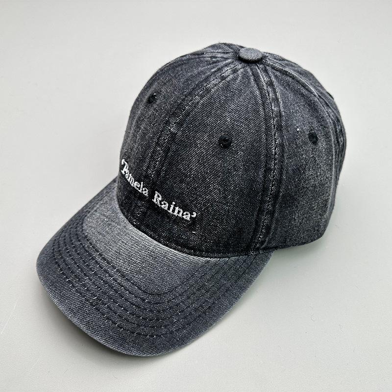 Versatile Fashion Embroidered Denim Letter Washed Sunshade Korean Baseball Cap Men'S And Women'S Trend Breathable