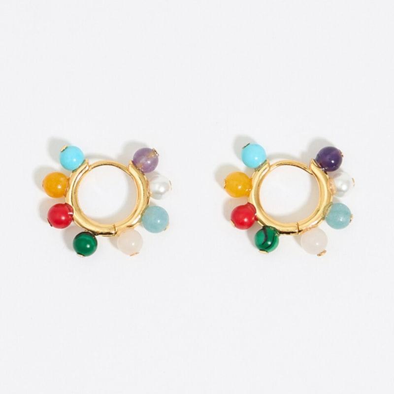 

BIMBA Y LOLA Багатокамінні сережки-цвяшки B246AIW017GOF Gold_FREE