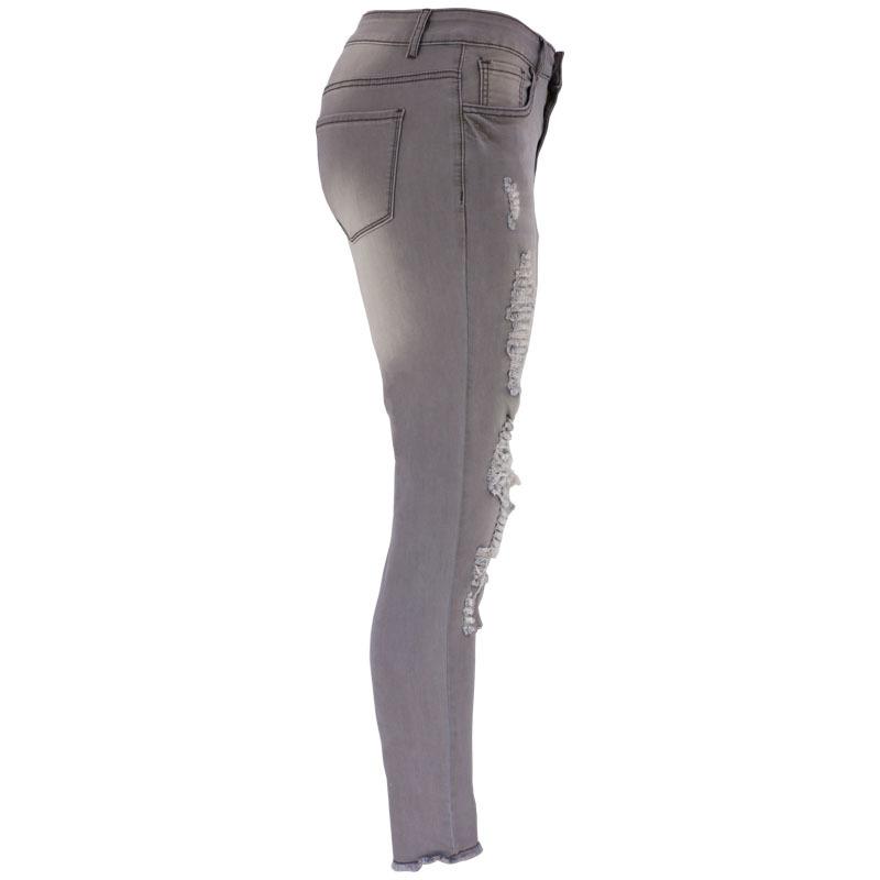 2024 Summer Jeans High Elastic 9/4 Split Hole Women's Tight and Hip Lifting Fashion Denim