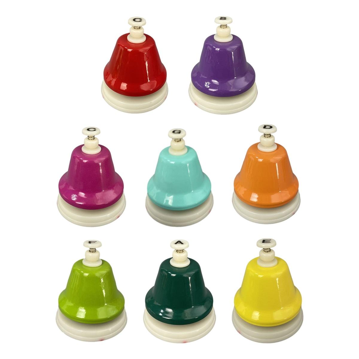 

Kids Play Desk Bells Colorful Musical Handbells Set Musical Learning Teaching Percussion Instruments Kindergarten Toys 8Pcs A