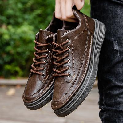 Business Casual Board Schuhe Pu Modische Flache Temperament Herren Einzelschuhe Frühling und Herbst Lederschuhe