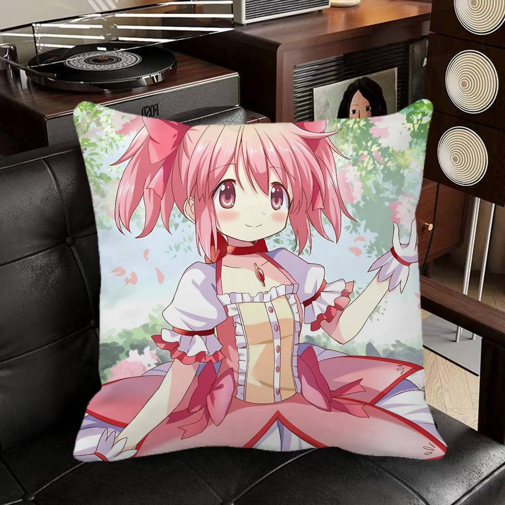 Kaname Madoka Mahou Shoujo Madoka Magica Anime Pillow Case Square Pillow Bedroom Sofa Leisure Comfort Cushion Home Decoration