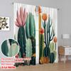 2pcs,2D Plane Printing Contemporary Curtains Cactus Blooms Polyester Woven (without Rod) Art Deco Festive Use for Living Room