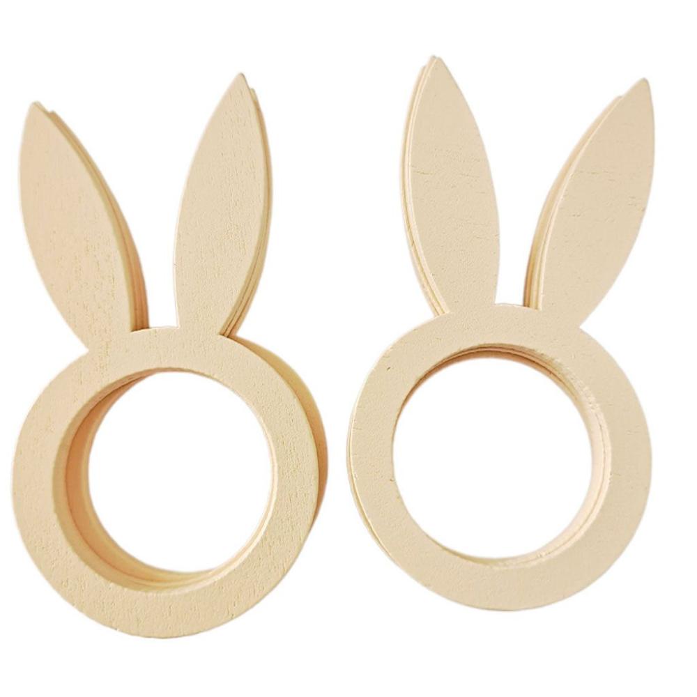 Pcs/pack Fashion Restaurant Layout Crafts Smooth Rabbit Pattern Easter Napkin Rings Table Decor Napkin Buckle Easter Supplies