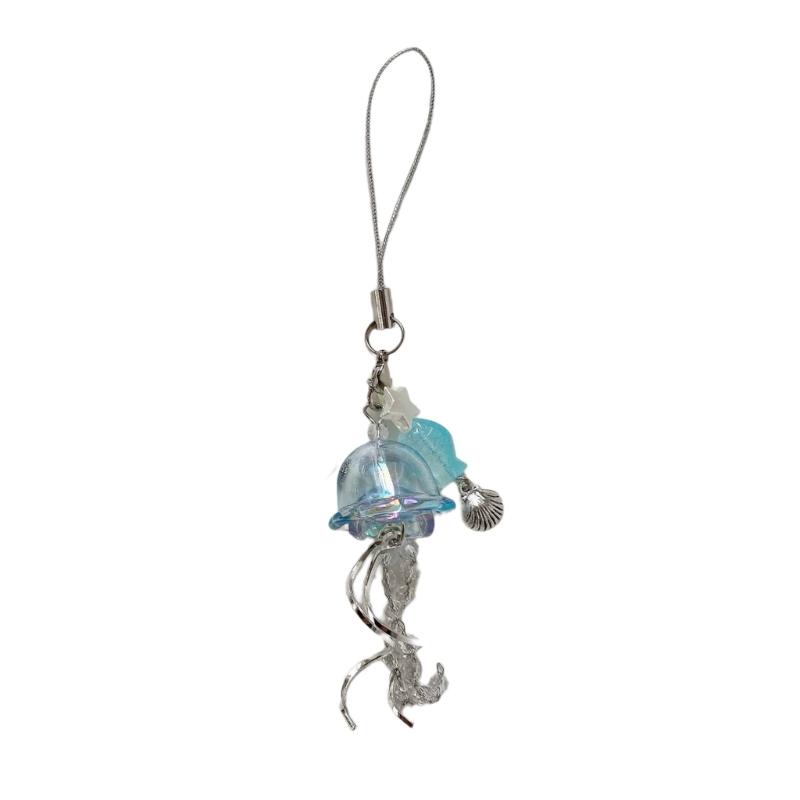 Jellyfish Phone Charm Keychain Pendant Phone Strap Acrylic Texture Phone Chain Suitable for Fashion Enthusiasts Present