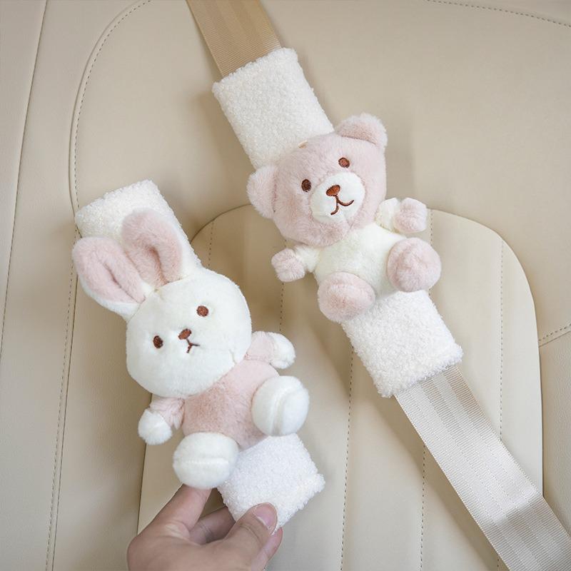 Cartoon Car Seatbelt Cover Seat Belt Harness Cushion Auto Shoulder Strap Protector Pad for Girls Women Plush Safety Belt Cover