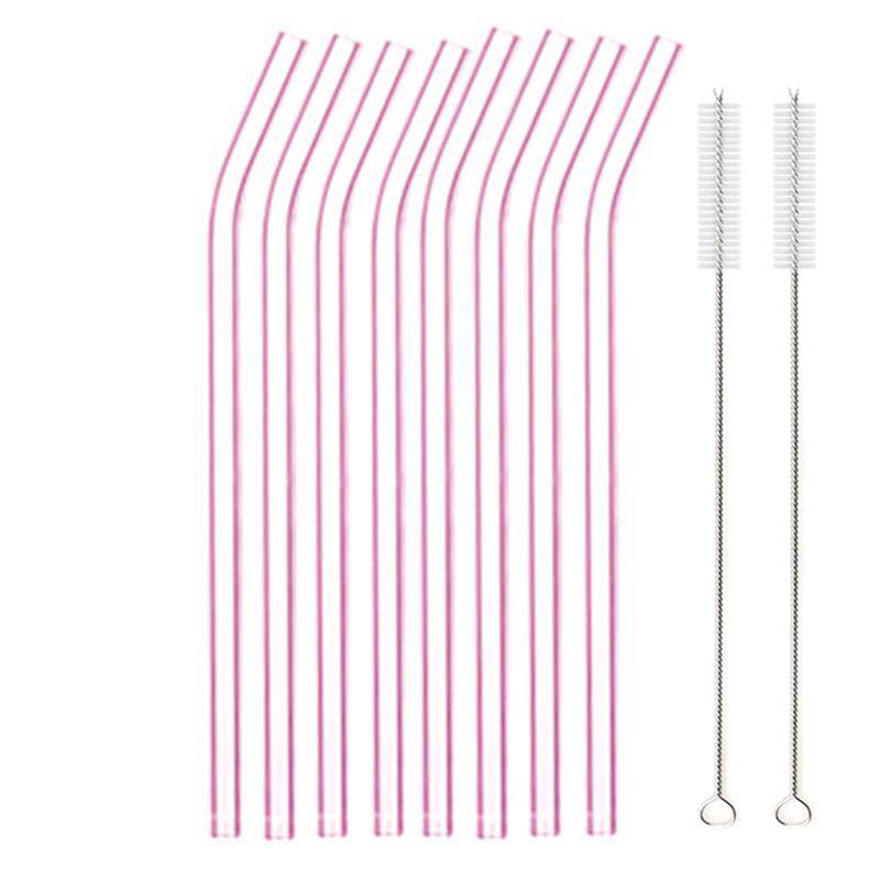 Colorful Glass Straws Reusable Drinking Straw Eco-friendly High Borosilicate Glass Straw Glass Favors Bar Drinkware Tube Party