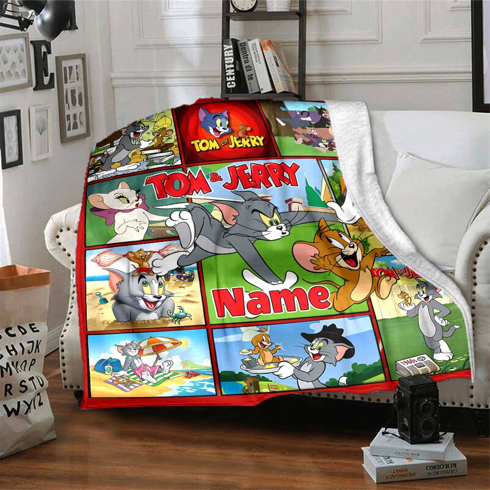 Warner (10) Customize Your Name Blanket Throw Customizable Blanket Soft & Cozy for Living Room Couch Sofa Home Decor Four Seasons Multipurpose