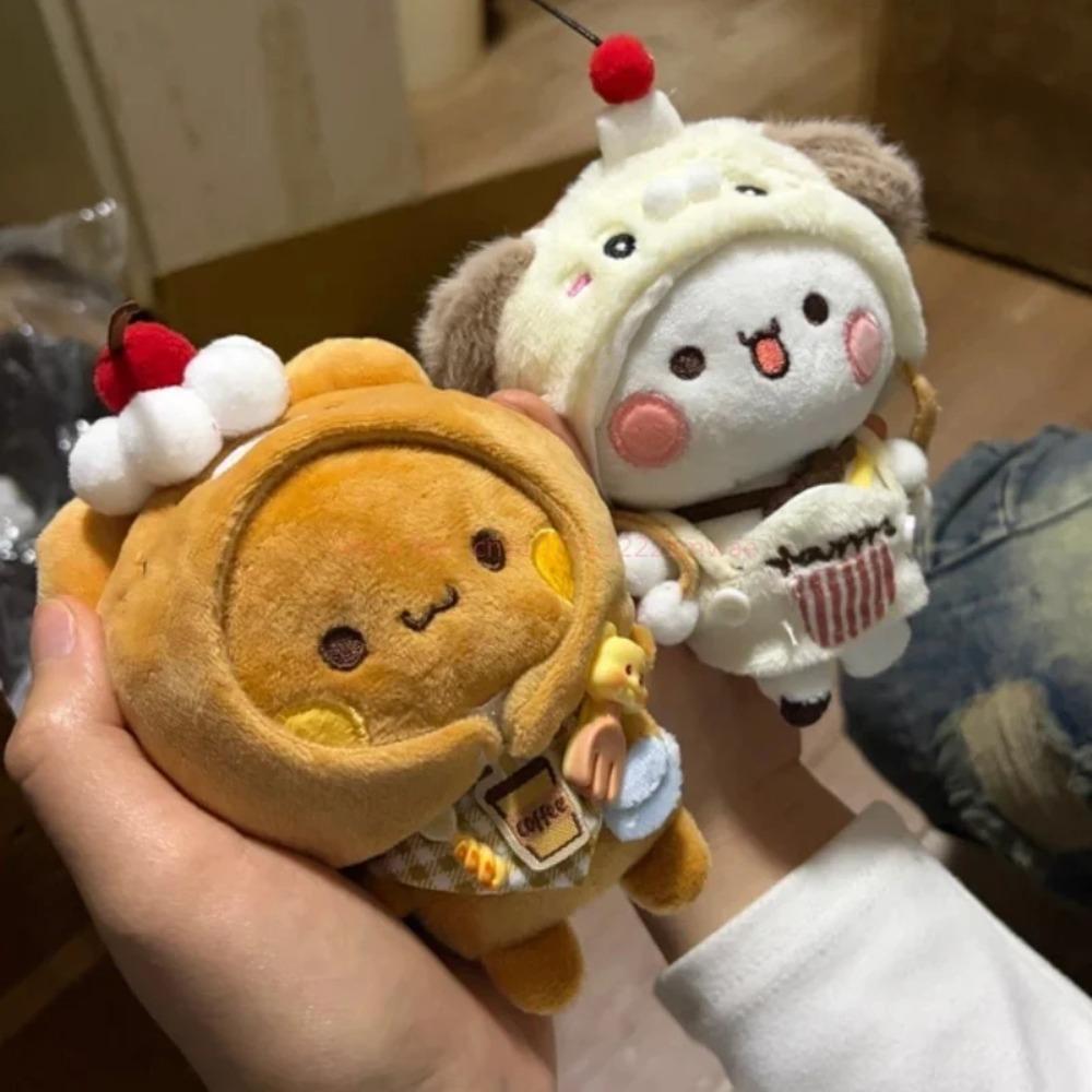 New Bubu And Yier Panda Plush Doll Suit Soft Anime Toy Kawaii Cartoon Fluffy Bear Bag Car Key Pendant Decoration Couple Gift