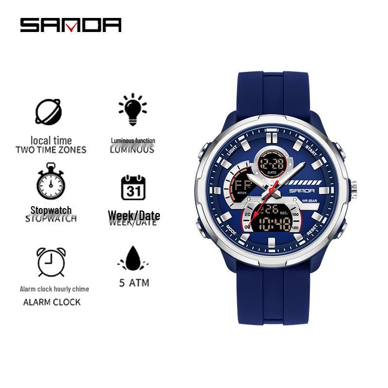 Sanda Youth Luminous Waterproof Multifunctional Men's Sports Watch